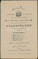 1882 Meghívó A 'Czeglédi Dalárda' által Rendezett Dalestélyre, 1882. Június 4.. Cegléd, 1882, Erdélyi és Gebey, Kis Lyuk - Non Classificati