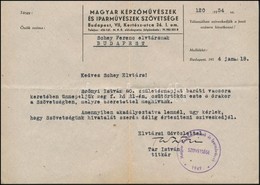 1954 Magyar Képzőművészek és Iparművészek Szövetségének Meghívója Szőnyi István (1894-1960) Festő 60. Születésnapjára Re - Zonder Classificatie