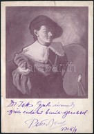 1930 Pettes József (1896-?) Festőművész Aláírása éás Saját Kezű Sorai Egy Nyomtatványon - Sonstige & Ohne Zuordnung