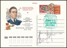 Alekszandr Volkov (1948- ) Szovjet űrhajós Aláírása Levelezőlapon /
Signature Of Aleksandr Volkov (1948- ) Soviet Astron - Autres & Non Classés
