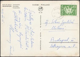 1952 Helsinki, Homonnay Tibor Rúdugró üdvözlő Sorai és Aláírása Az Olimpiai Játékokról Küldött Levelezőlapon - Autres & Non Classés