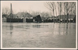 1941 Kalocsa, Bürger-kert, Csernoch Érseki út, Pusztítás árvíz Idején, Hátoldalon Feliratozott Fotó, 8,5×13,5 Cm - Autres & Non Classés