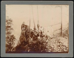 1913 Dobsina, Kirándulók A Hegyeskőn, Fotó, Kartonra Ragasztva, 10×13 Cm - Autres & Non Classés