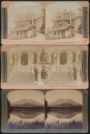 Cca 1900 8 Db Sztereofotó: Luzern, Velence, Fuji, Versailles, Kijev, Stb., Feliratozva, 9×18 Cm - Otros & Sin Clasificación