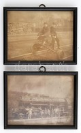 1915 Nógrádverőce Vasútállomás 2 Db Fotó üvegezett Keretben 12x10 Cm - Autres & Non Classés