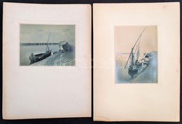 1931 Hajók A Níluson, 2 Db Fotó Kartonon, Az Egyik A Hátoldalán Feliratozva, 17x12 Cm és 12x16 Cm Közötti Méretben - Autres & Non Classés
