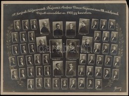 1923 Szeged, Dugonics András Városi Főgimnázium Tanárai és Végzett Növendékei, Kistabló Nevesített Portrékkal, 27x37,5 C - Autres & Non Classés