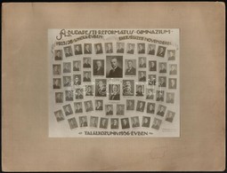 1926 Budapest, Református Gimnázium Tanárai és Végzett Növendékei, Kistabló Nevesített Portrékkal, 16x19 Cm, Karton (kic - Autres & Non Classés