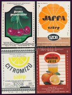 1982-1986 18 Db Régi Szobi Szörp és Ital Címke, 10×7 Cm - Advertising