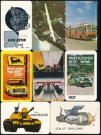 1974-1985 30 Db Jármű Motívumos Kártyanaptár + 2 Db Kitűző - Publicités