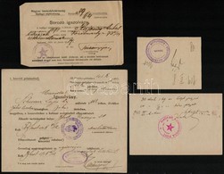 1918-1940 Ritka Militária Okmány Tétel: 1. Honvéd Pótzászlóalj Elbocsájtó Igazolvány, Tanácsköztársaság Sorozó Igazolván - Altri & Non Classificati