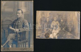 Cca 1915-1917 3 Db Katonai Fotó + 1 Db Egyéb Fotó, 16×10 és 13×9 Cm Közötti Méretekben - Altri & Non Classificati