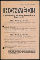 Cca 1943-1945 Honvéd! Elpusztulsz, Ha Nem Teszted Le A Fegyvert! Magyar Nyelvű, Szovjet Propaganda Röplap, Amely Megadás - Altri & Non Classificati