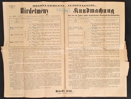 1894 Magyaróvár Környéki Falvakban Katonai Ellenőrzési Szemle Hirdetmánye  74x50 Cm - Otros & Sin Clasificación