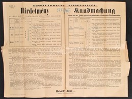 1894 Magyaróvár Környéki Falvakban Katonai Ellenőrzési Szemle Hirdetmánye  74x50 Cm - Andere & Zonder Classificatie