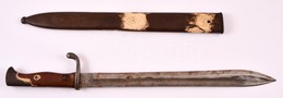 Cca 1916 Mauser 98/05 Bajonett, Jelzett, Rozsdás, Kopott Hüvely, H:49,5 Cm - Altri & Non Classificati