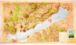 1958 A Balaton és Környéke Térkép, Kiadja: Cartographia, Szakadással, 56×90 Cm - Otros & Sin Clasificación