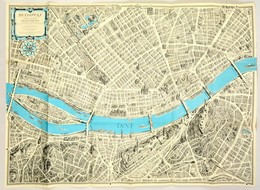 1963 Budapest Távlati Térképe, Belső Terület. A Műemlékek, Emlékművek és Kulturális Intézmények Feltüntetésével. Tervezt - Sonstige & Ohne Zuordnung