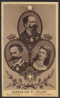 Cca 1900 Az Olasz Királyi Cslaádot ábrázoló Lito Kép / Litho Image Depicting The Italian Royal Family. 9x11 Cm - Zonder Classificatie