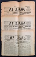 1919 Az Újság. 1919. Január 25-26., Február 26. XVII. évf. 22-23. Sz., 49 Sz., 8+10+8 P. Benne A Kor Híreivel, Többek Kö - Non Classés