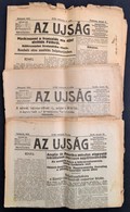 1919 Az Újság. 1919. Január 5.,15.26., XVII. évf. 5., 13., 24. Sz. 10+14+8 P. Benne A Kor Híreivel, Közte: A Salgótarján - Non Classés