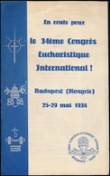 1938 XXXIV. Eucharisztikus Kongresszus Ismertetője Francia Nyelven - Non Classés