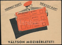 Cca 1950 Mozibérlet Reklám Nyomtatvány. - Sin Clasificación