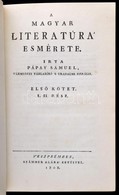 Pápay Sámuel: A Magyar Literatúra Esmérete I-II. Veszprém, 1808 (Reprint, 1986). Műbőr Kötésben - Non Classés
