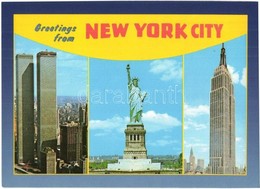 ** * 4 Db Modern Amerikai Városképes Lap / 4 Modern American Town-view Postcards Of New York City, World Trade Center - Unclassified