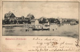 T2/T3 1902 Balatonföldvár, Strand, Fürdőzők, Csónakázók. Kiadja Klösz György (fl) - Sin Clasificación