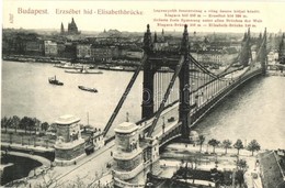 ** T1/T2 Budapest, Erzsébet Híd, Gőzhajó. Taussig A. 8707. - Non Classés