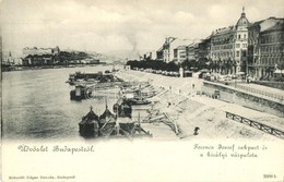 ** T2 Budapest V. Ferenc József Rakpart és A Királyi Vár, Hajó Kikötő. Kiadja Schmidt Edgar - Sin Clasificación