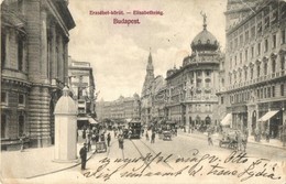 T2/T3 1907 Budapest VIII. Erzsébet Körút (Blaha Lujza Tér), üzletek, Villamos (fl) - Sin Clasificación