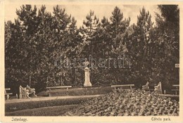 ** T1/T2 Budapest XII. Istenhegy, Eötvös Park és Szobor. Fogaskerekű Dohányáruda Kiadása. 1926 - Non Classés