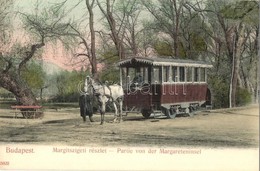 ** T2/T3 Budapest XIII. Margitszigeti Lóvasút. Taussig A. / Partie Von Der Margariteninsel / Horse-drawn Tram (EK) - Ohne Zuordnung