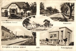 T2/T3 1943 Érd, út A Vasútállomáshoz, Műút Részlete, Takarékpénztár, Községháza A Balatoni Műúttal, Tusculanum Borozó Au - Ohne Zuordnung