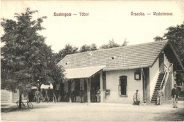 T2/T3 1911 Esztergom, Esztergom-Tábor; Őrszoba, Katonák, Kerékpár, Falióra. Kiadja Kaufmann Ferenc (EK) - Ohne Zuordnung