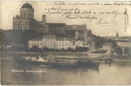 T2 1904 Esztergom, Bazilika, 'Budapest' Oldalkerekes Személyszállító Gőzhajó. Kiadja Stromf Ignác - Sin Clasificación