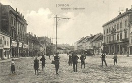 T2 1914 Sopron, Várkerület, Röttig Gusztáv és Ritter Vilmos üzlete, Pesti Magyar Kereskedelmi Bank / Grabenrunde - Non Classés