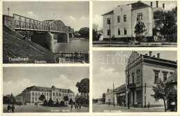 T2 1936 Tiszafüred, Tisza-híd, Főszolgabíróság, Polgári Iskola, Bika Szálloda - Non Classés