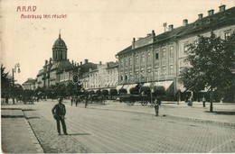 T2/T3 1909 Arad, Andrássy Tér, Reinhart Fülöp Bútorgyára / Square View With Shops, Furniture Factory (EK) - Unclassified