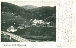 T2/T3 1901 Csíkgyimes, Gyimes, Ghimes; Látkép Híddal / Panorama View With Bridge (EK) - Sin Clasificación