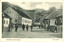 * T2/T3 Kohóvölgy, Strambu-Baiut; Piac, üzletek, Férfi Kerékpárral. Kiadja Moldován János / Market, Shops, Man With Bicy - Non Classés