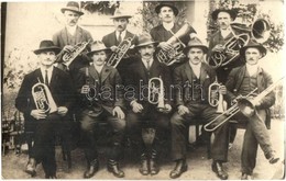 * T2/T3 1927 Köpec, Capeni (Barót, Baraolt); Köpeci Zenekar, Muzsikusok Fúvós Hangszerekkel / Musicians With Wind Instru - Non Classés