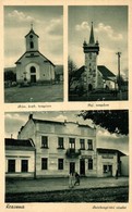 T2 Kraszna, Crasna; Római Katolikus és Református Templom, Széchenyi Tér, Farkas József és Nagy Sándor üzlete / Churches - Sin Clasificación