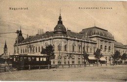 T2/T3 1908 Nagyvárad, Oradea; Kereskedelmi Csarnok, Villamos, Silbermann üzlete. W.L. 973. / Hall Of Trade, Tram, Shops  - Non Classés