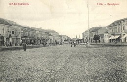 T2 1913 Szászrégen, Reghin; Hauptplatz / Fő Tér, üzletek. Kiadja Bischitz I. / Main Square, Shops - Non Classés