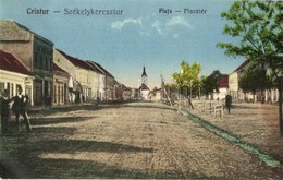 T2/T3 1930 Székelykeresztúr, Cristuru Secuiesc, Kristur; Piac Tér / Piata / Market Square  (EK) - Non Classés