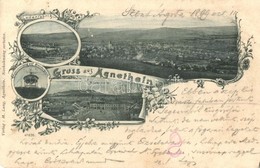 T4 1899 Szentágota, Agnetheln, Agnita; Piac Tér, Kilátó, Bőrgyár. M. Lang / Lederfabrik, Marktplatz, Aussichtswarte Auf  - Non Classés