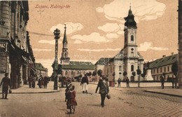 T2 1918 Losonc, Lucenec; Kubinyi Tér, Templomok, üzletek. Lantos Aranka Kiadása / Square With Churches And Shops - Non Classés